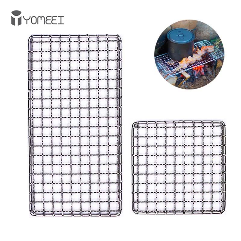 Camping Cooking Set Non Stick - YOMEEI 2Pcs Stainless Steel BBQ Grill