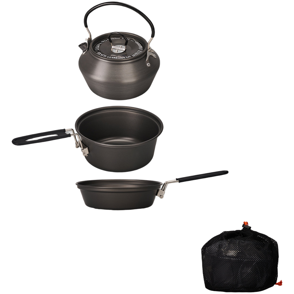 Camping Cooking Pot Set - Lightweight Aluminum Alloy Camping Cookware Set
