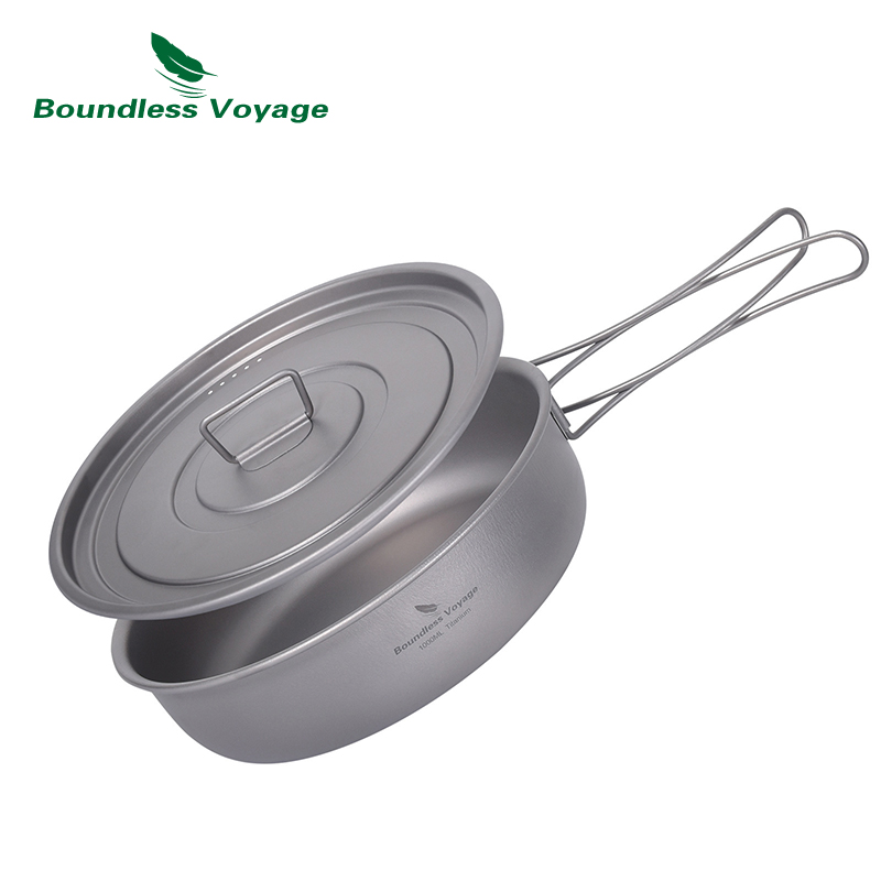 Camping Cooking Set Non Stick - Boundless Voyage Titanium Non-stick Skillet with