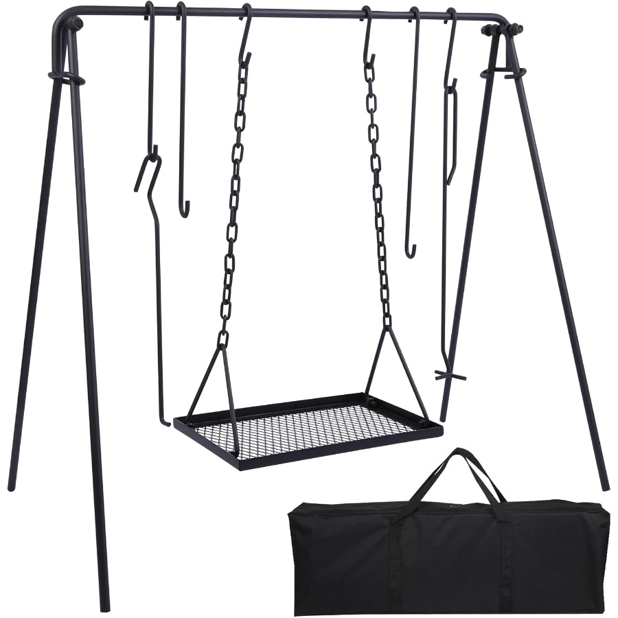 Campfire Cooking - REDCAMP Swing Campfire Grill Stand -