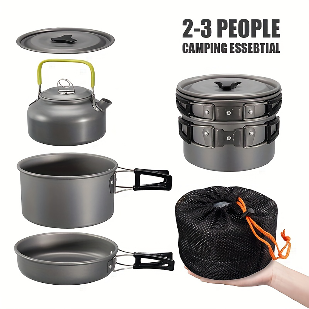 Campfire Cooking - Outdoor camping cookware set made of