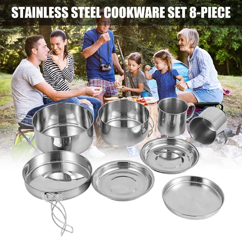 8pcs/set Stainless Steel Outdo - Camping Cooking Roll recension och pris