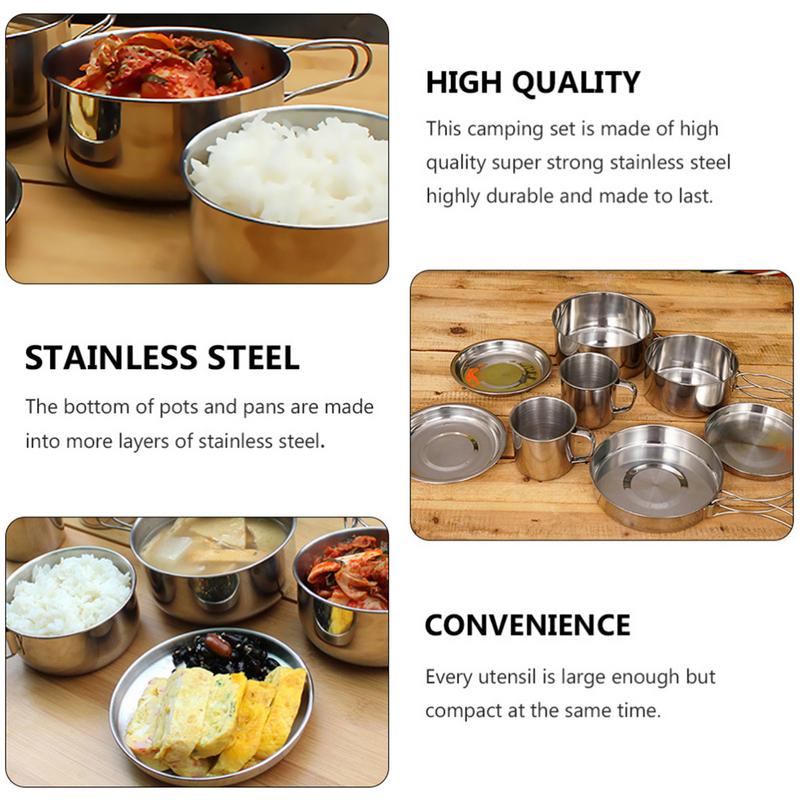 8pcs/set Stainless Steel Outdo - Camping Cooking Roll recension och pris