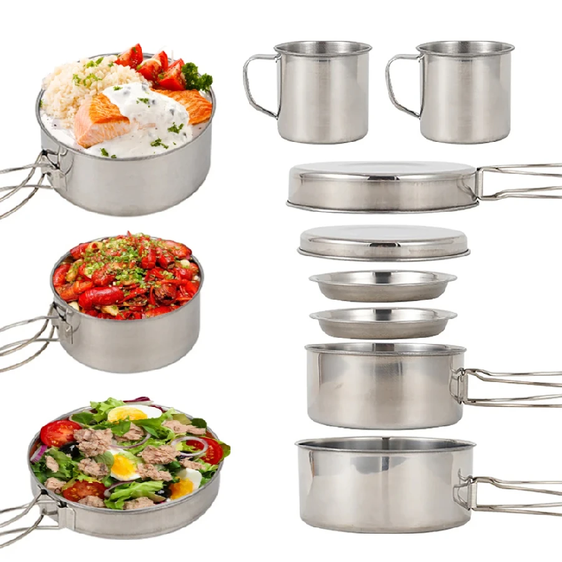 8pcs/Set Camping Cookware Mess - Camping Cooking Roll recension och pris