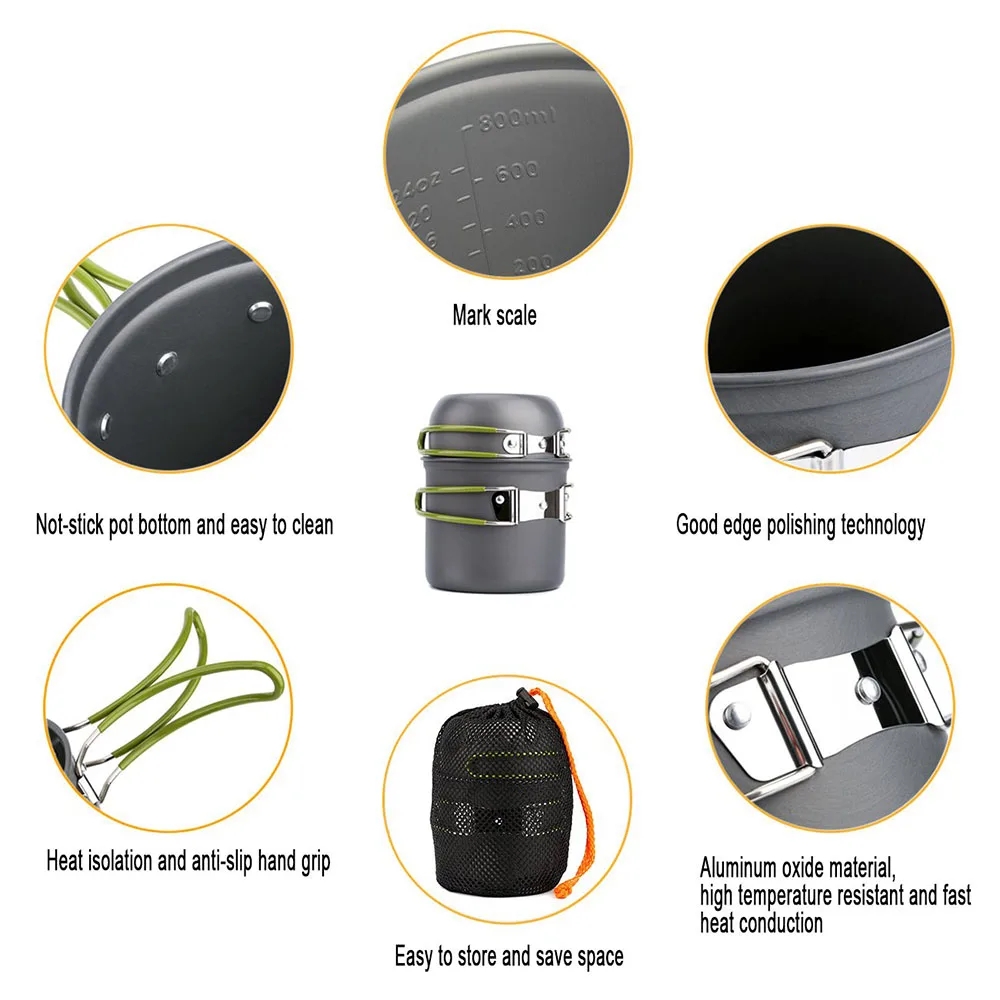 Camping Cookware Mess Kit Ultr - Camping Cooking Pot Set recension och pris