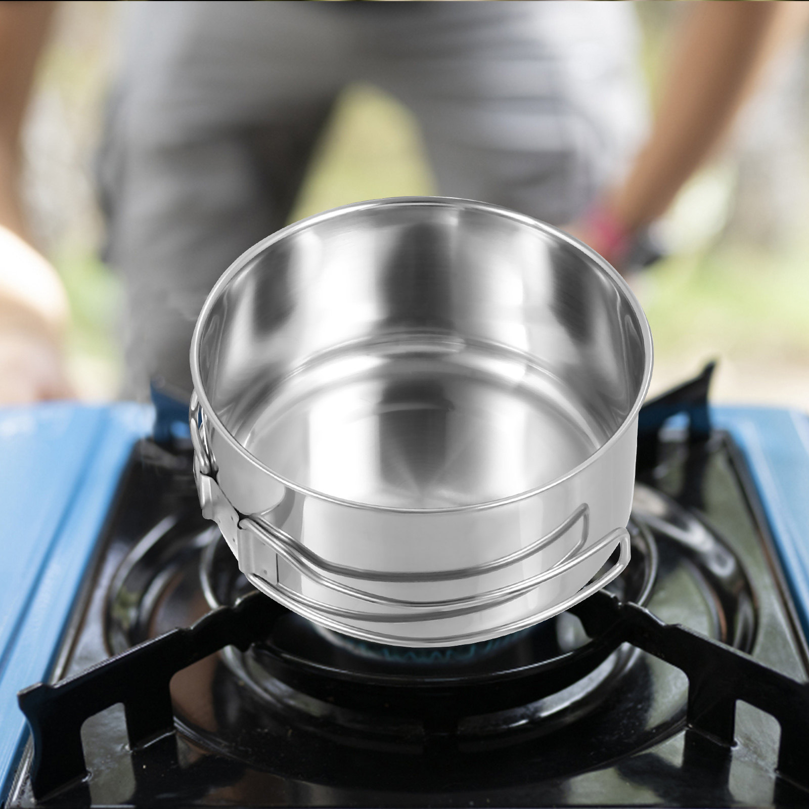 4Pcs Stainless Steel Camping P - Camping Cooking Set Non Stick recension och pris