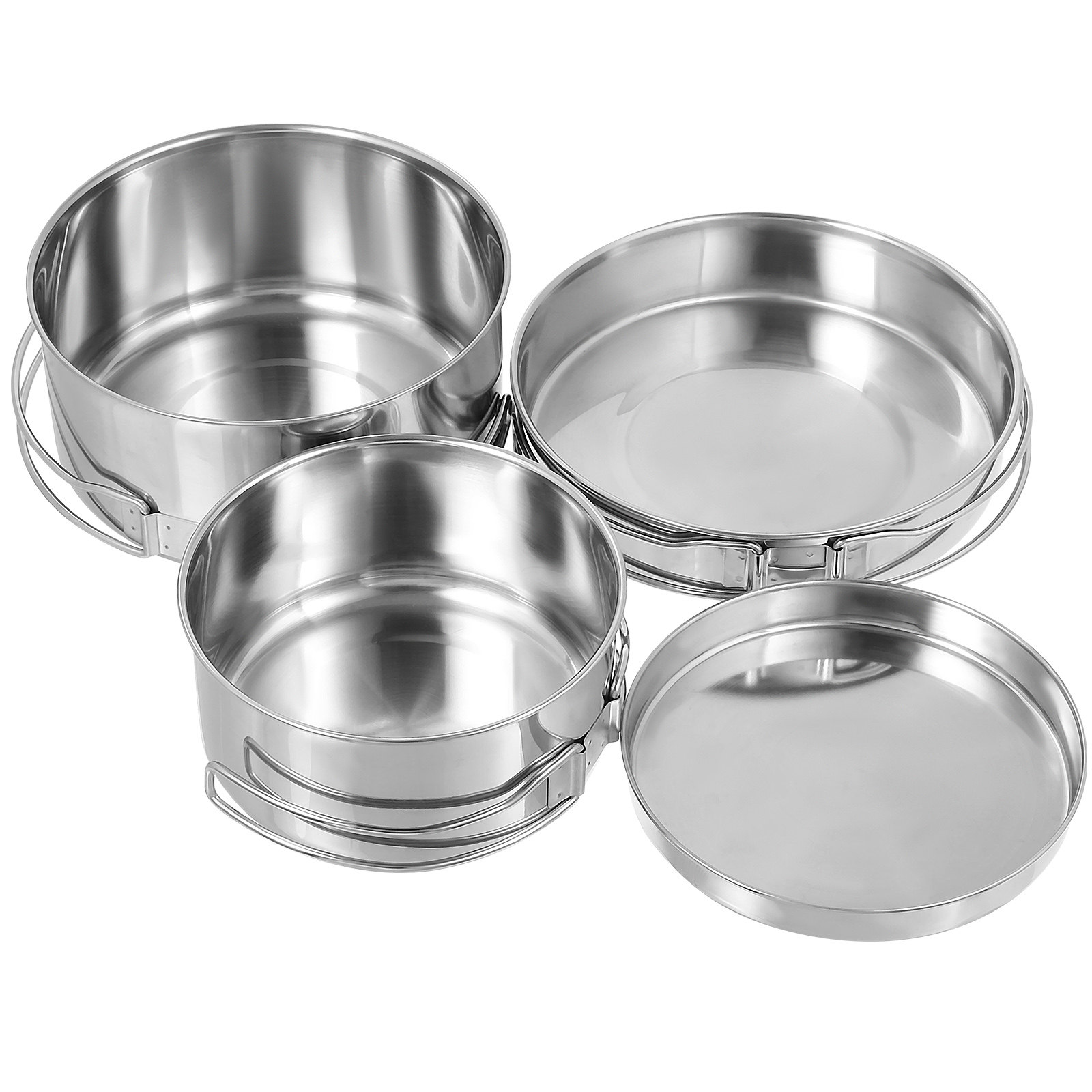 4Pcs Stainless Steel Camping P - Camping Cooking Set Non Stick recension och pris