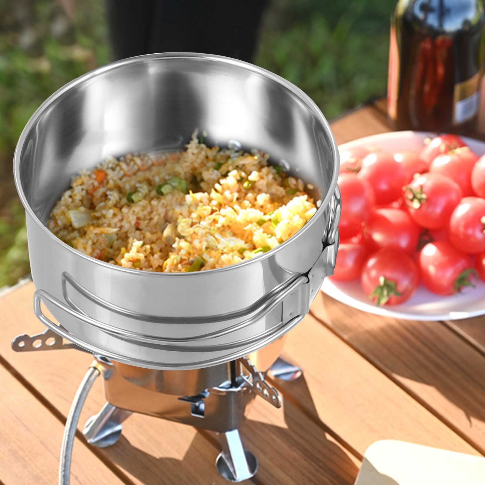 4Pcs Stainless Steel Camping P - Camping Cooking Set Non Stick recension och pris