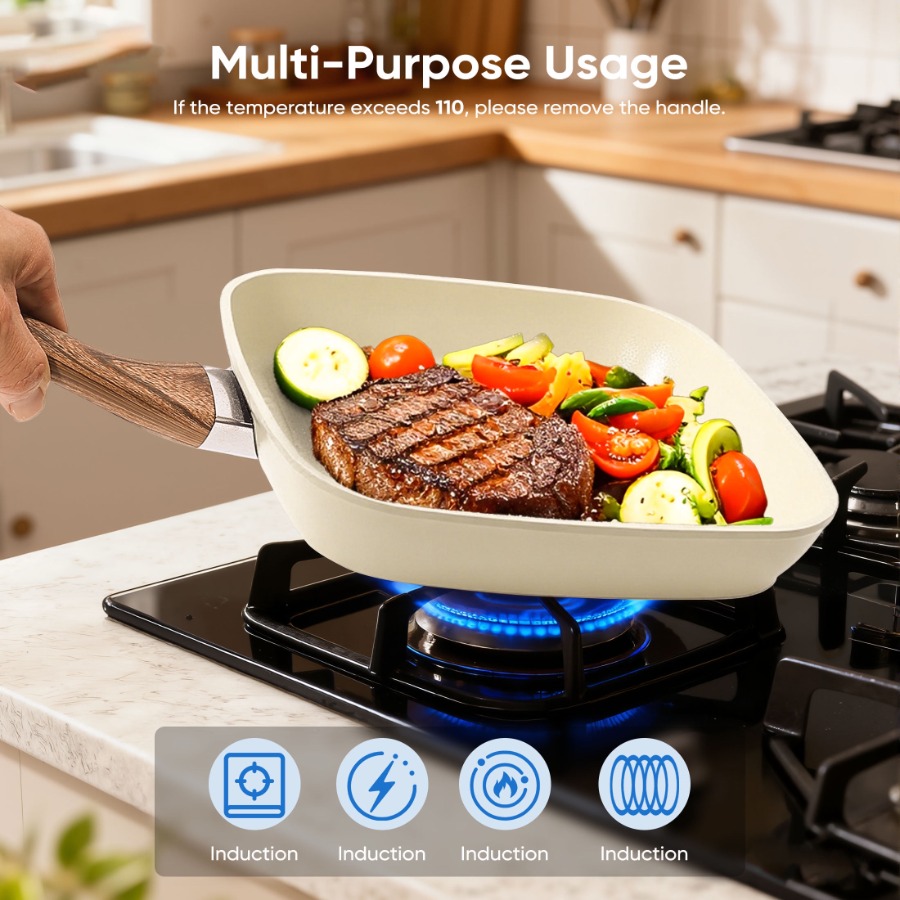 Non-Stick Cookware Set Square  - Camping Cooking Set Non Stick recension och pris