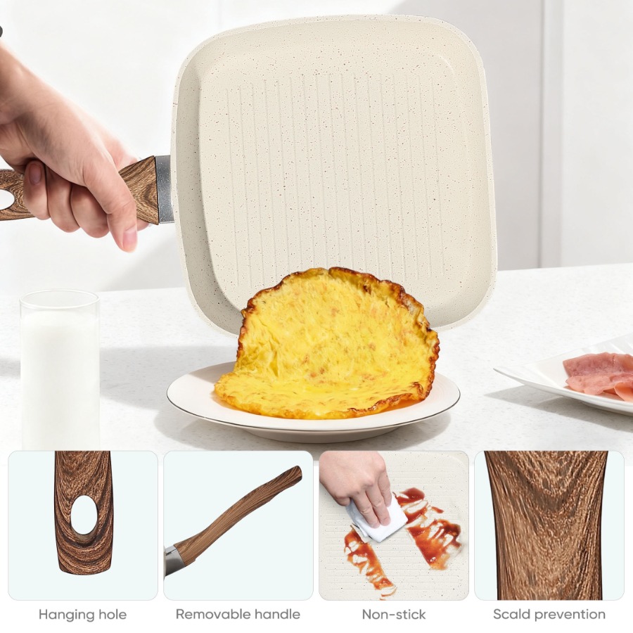 Non-Stick Cookware Set Square  - Camping Cooking Set Non Stick recension och pris
