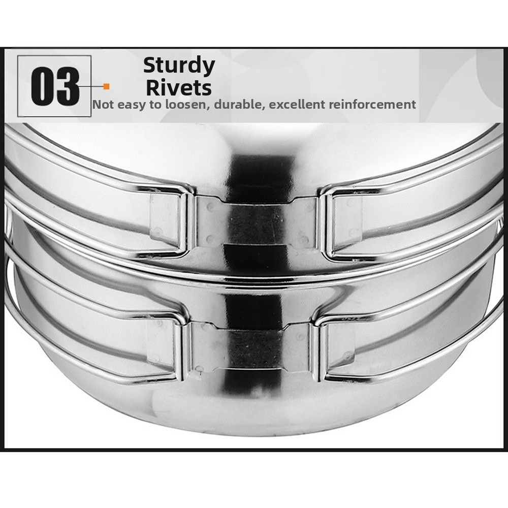 5Pcs 304 Stainless Steel Campi - Camping Cooking Pot Set recension och pris