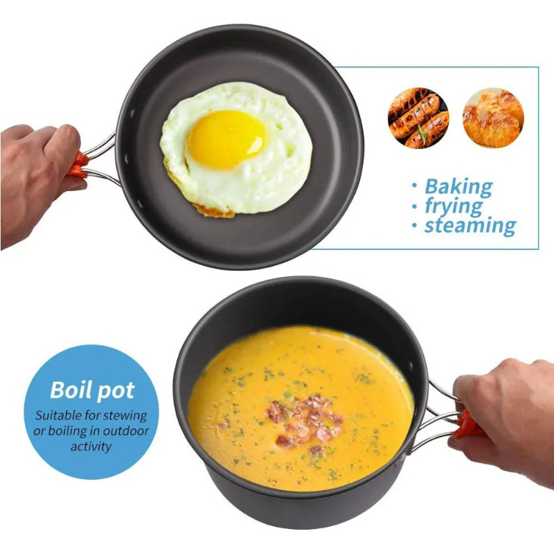 Camping Cooking Set, Outdoor K - Camping Cooking Pot Set recension och pris