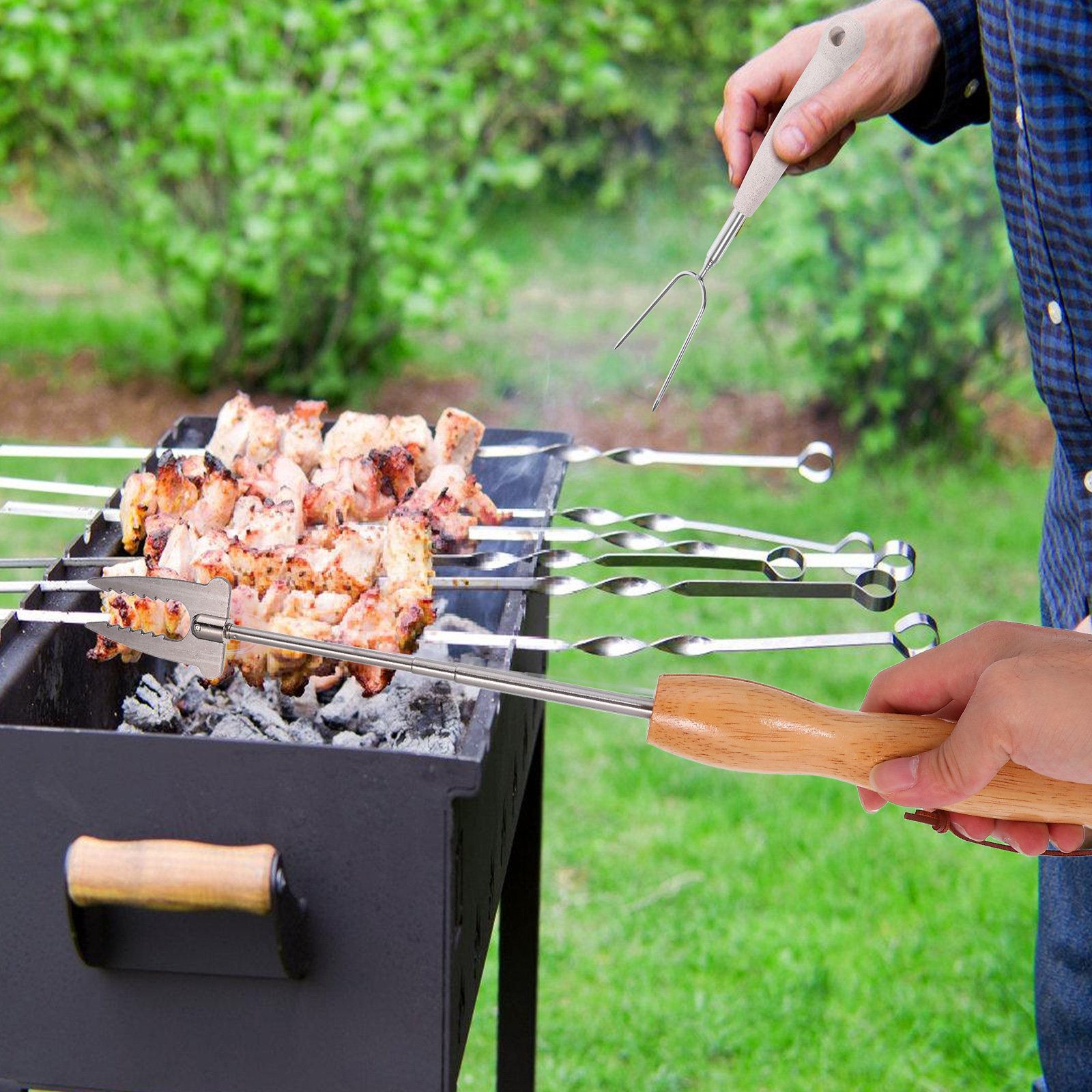 Stainless Steel Extendable Bbq - Campfire Cooking recension och pris