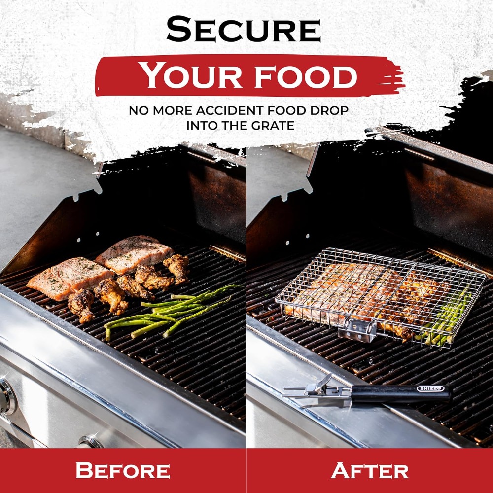 BBQ Grill Basket Set, Stainles - Camping Cooking Vegetables recension och pris