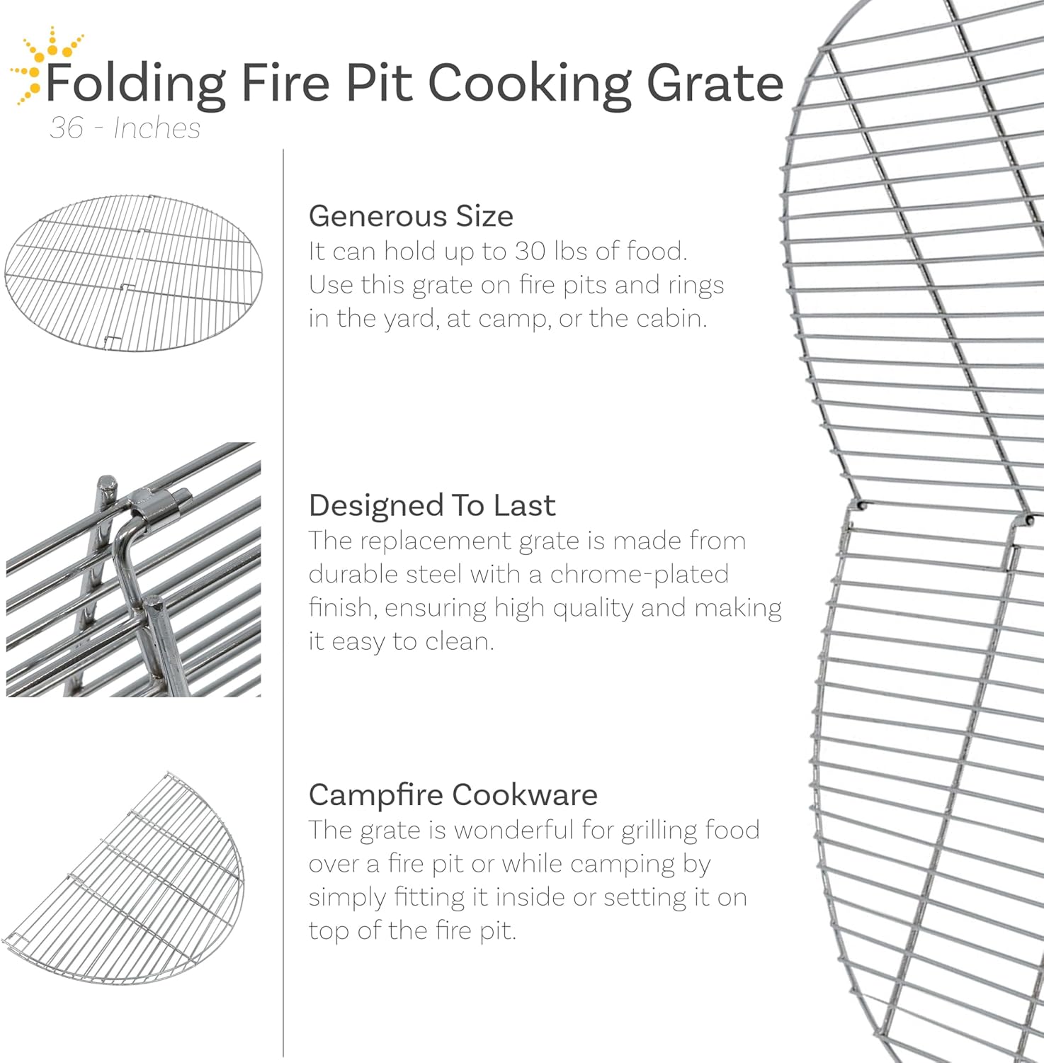Foldable Fire Pit Cooking Gril - Campfire Cooking recension och pris