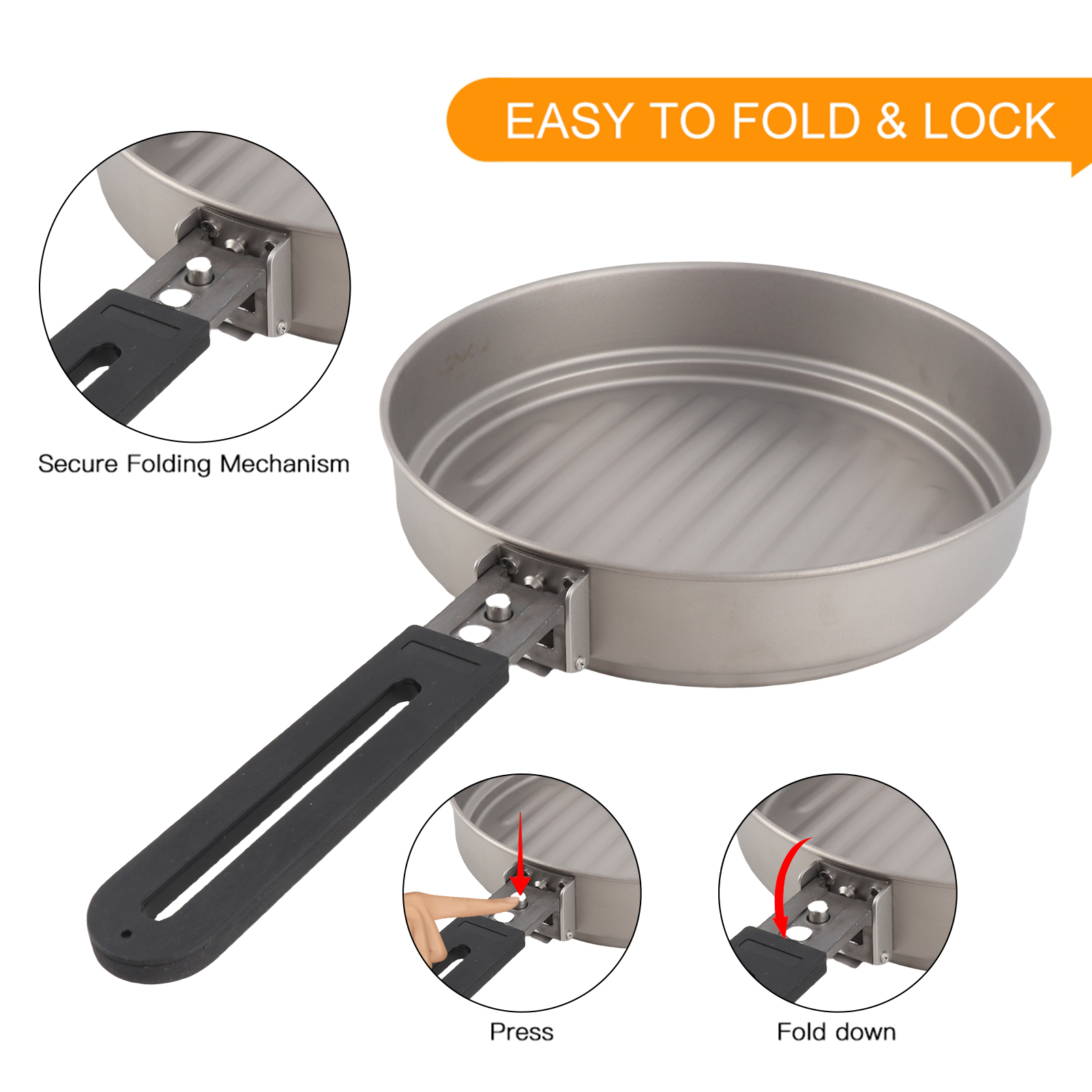 Lixada 1100ml Titanium Fry Pan - Camping Cooking Frying Pan recension och pris