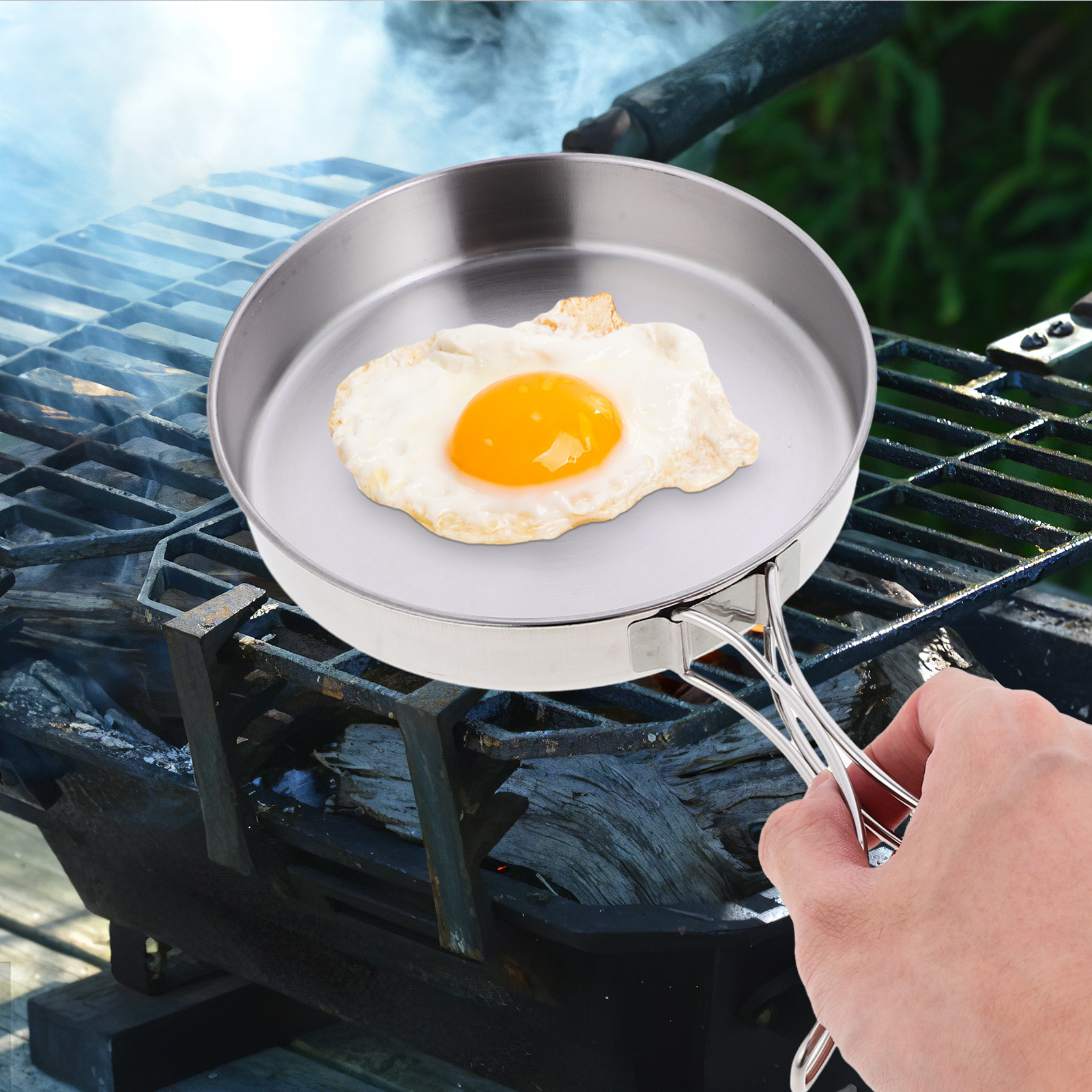 Portable Frying Pan Stainless  - Camping Cooking Frying Pan recension och pris