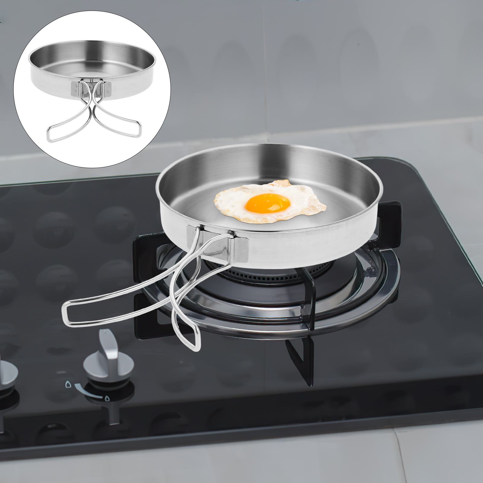 Portable Frying Pan Stainless  - Camping Cooking Frying Pan recension och pris