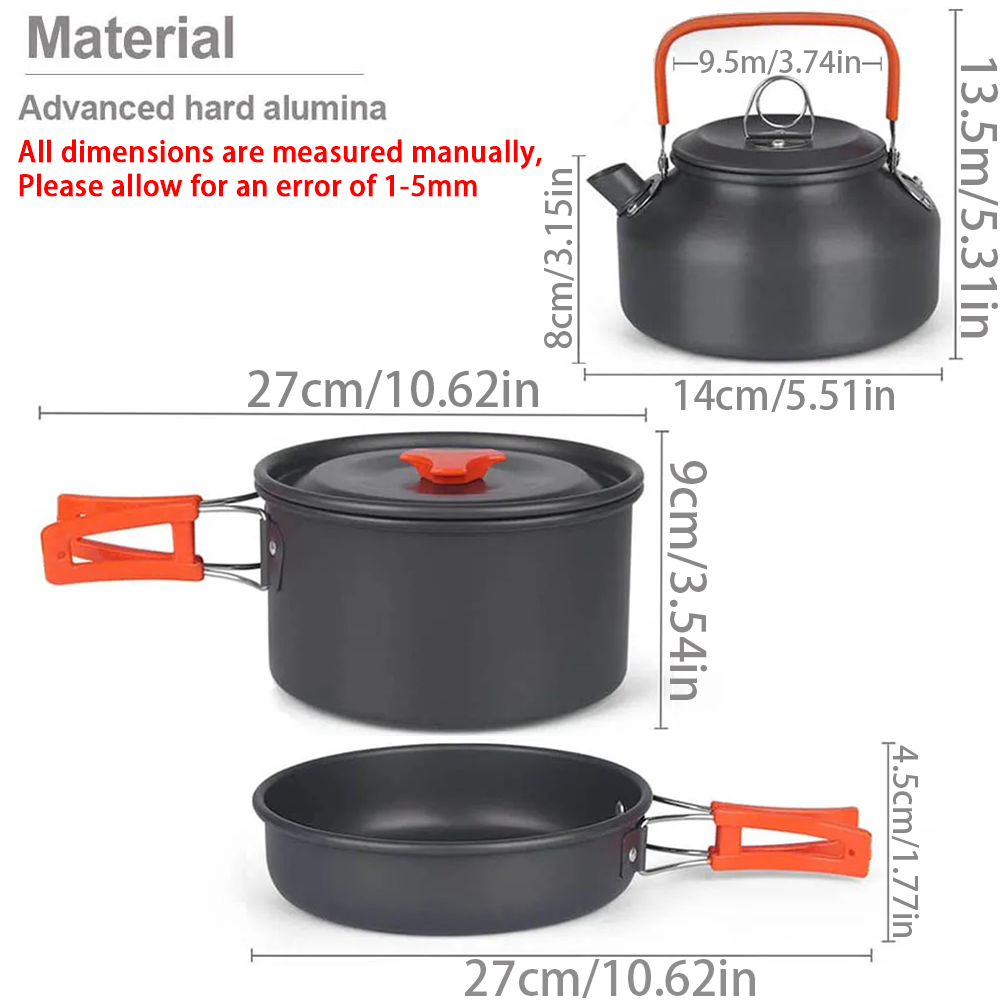 1pcs/1set Camping Cookware Kit - Camping Cooking Pot Set recension och pris