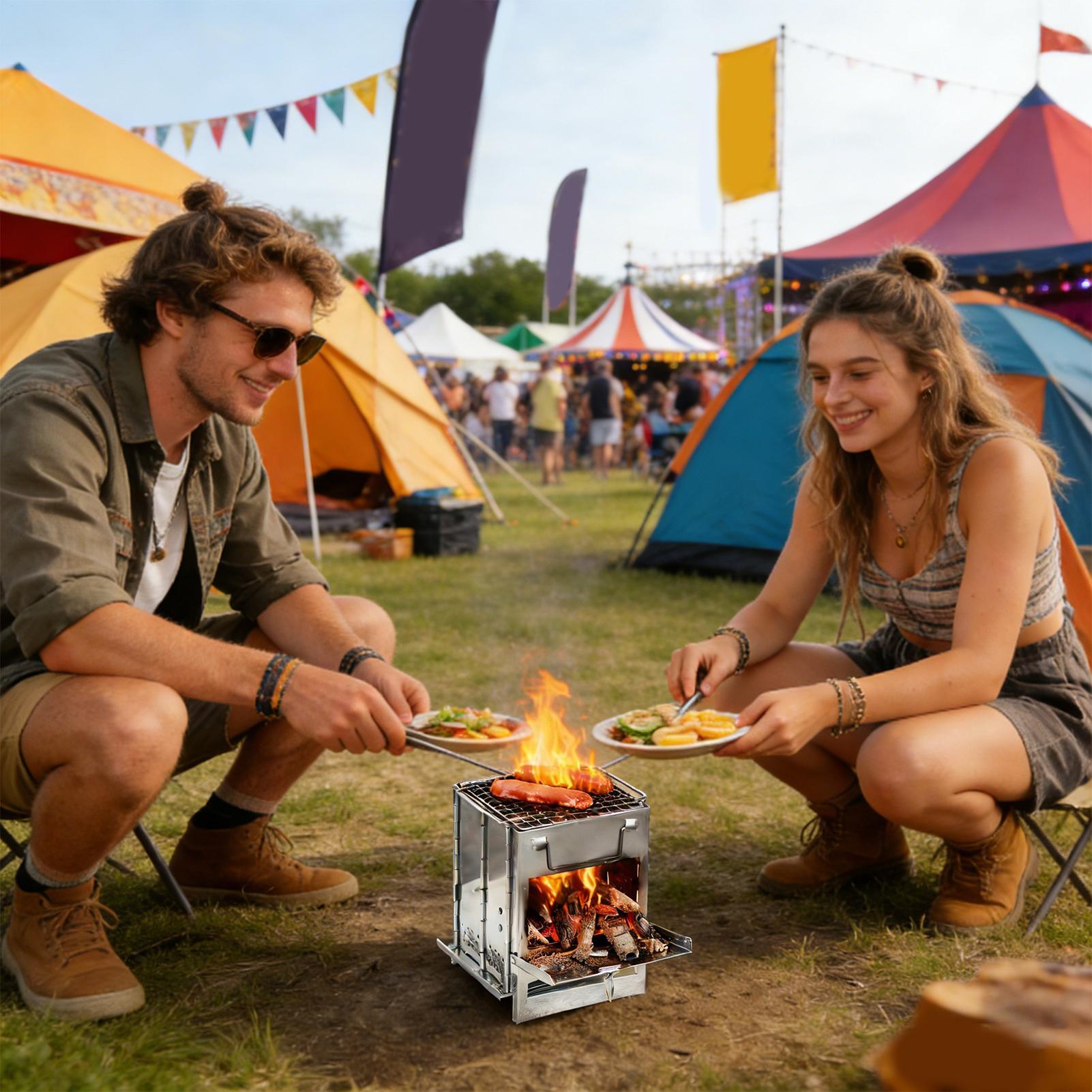 Portable Camping Stove Stainle - Camping No Cooking Meals recension och pris