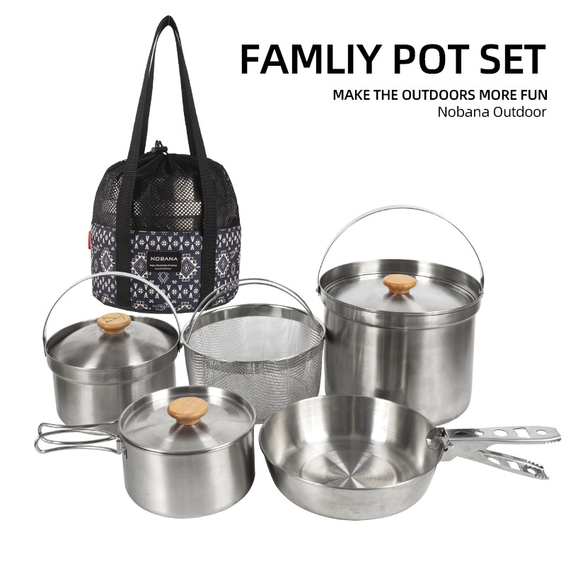 NOBANA Newest Outdoor Stainles - Camping Cooking Pot Set recension och pris