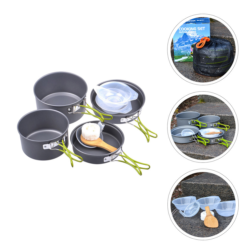 1Set Portable Camping Cookware - Camping Cooking Pot Set recension och pris