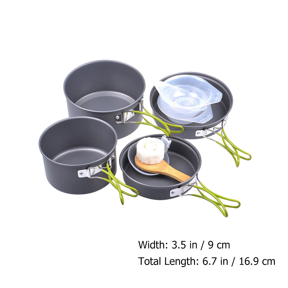 1Set Portable Camping Cookware - Camping Cooking Pot Set recension och pris