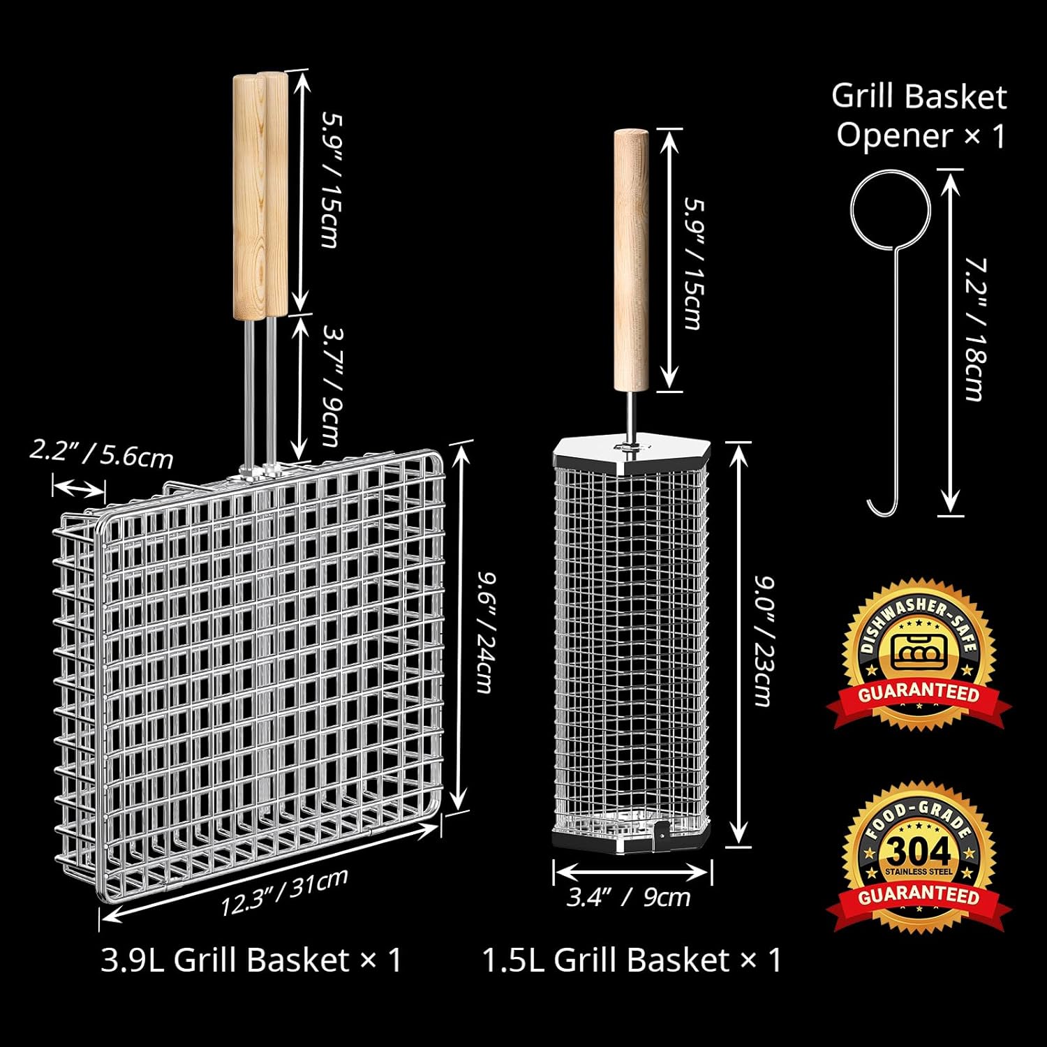 Grill Basket Set with Removabl - Camping Cooking Vegetables recension och pris