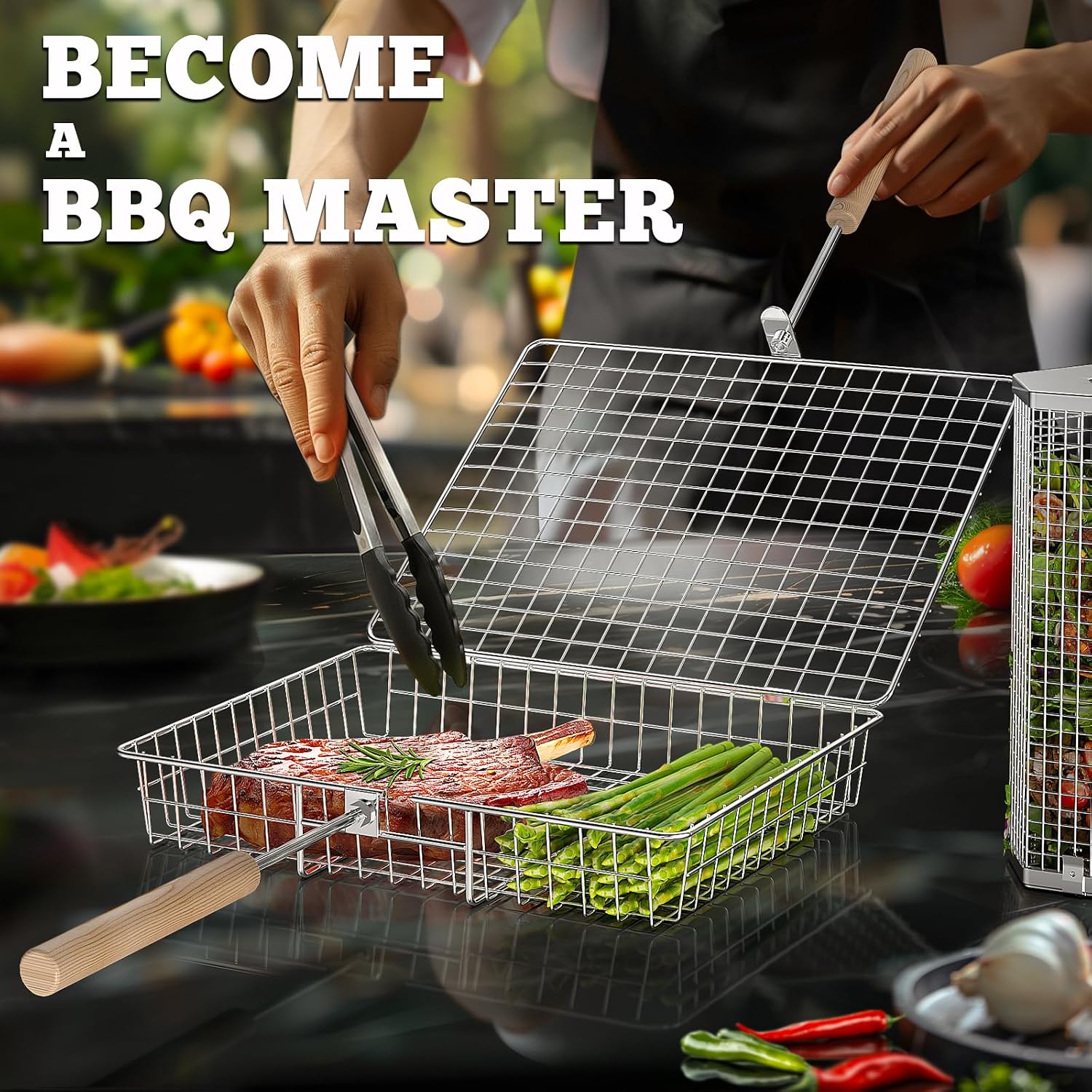 Grill Basket Set with Removabl - Camping Cooking Vegetables recension och pris