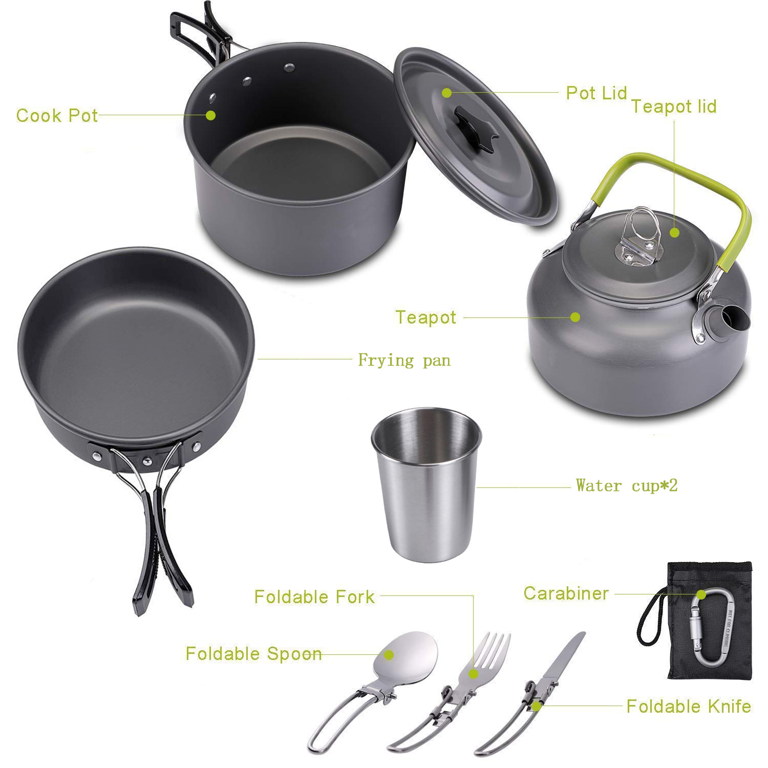 High Quality Aluminium Camping - Quality Camping Cooking Set recension och pris