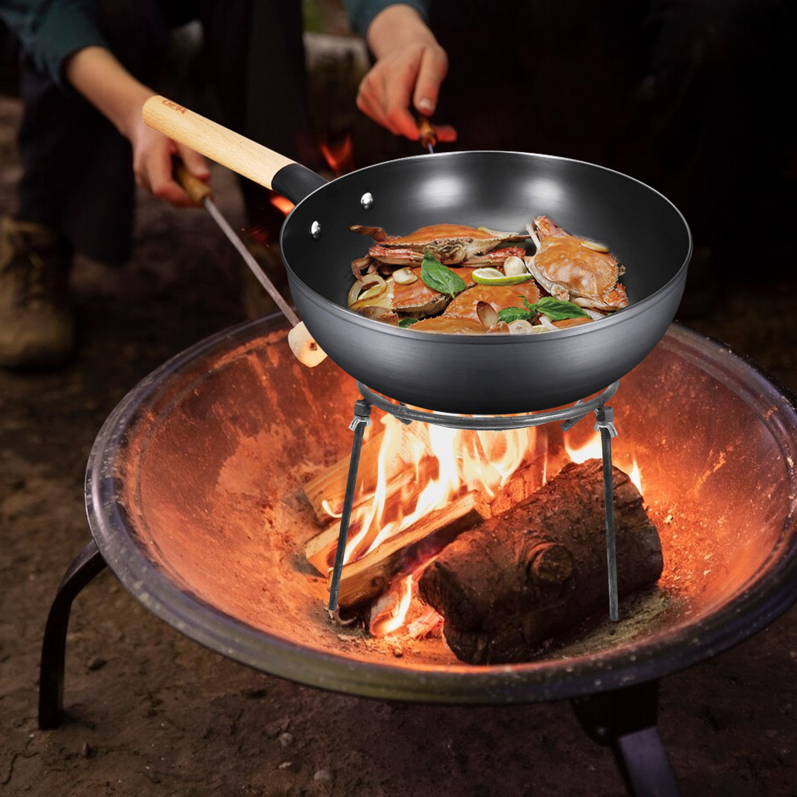 Detachable Triangular Pot Rack - Camping Cooking Ring recension och pris