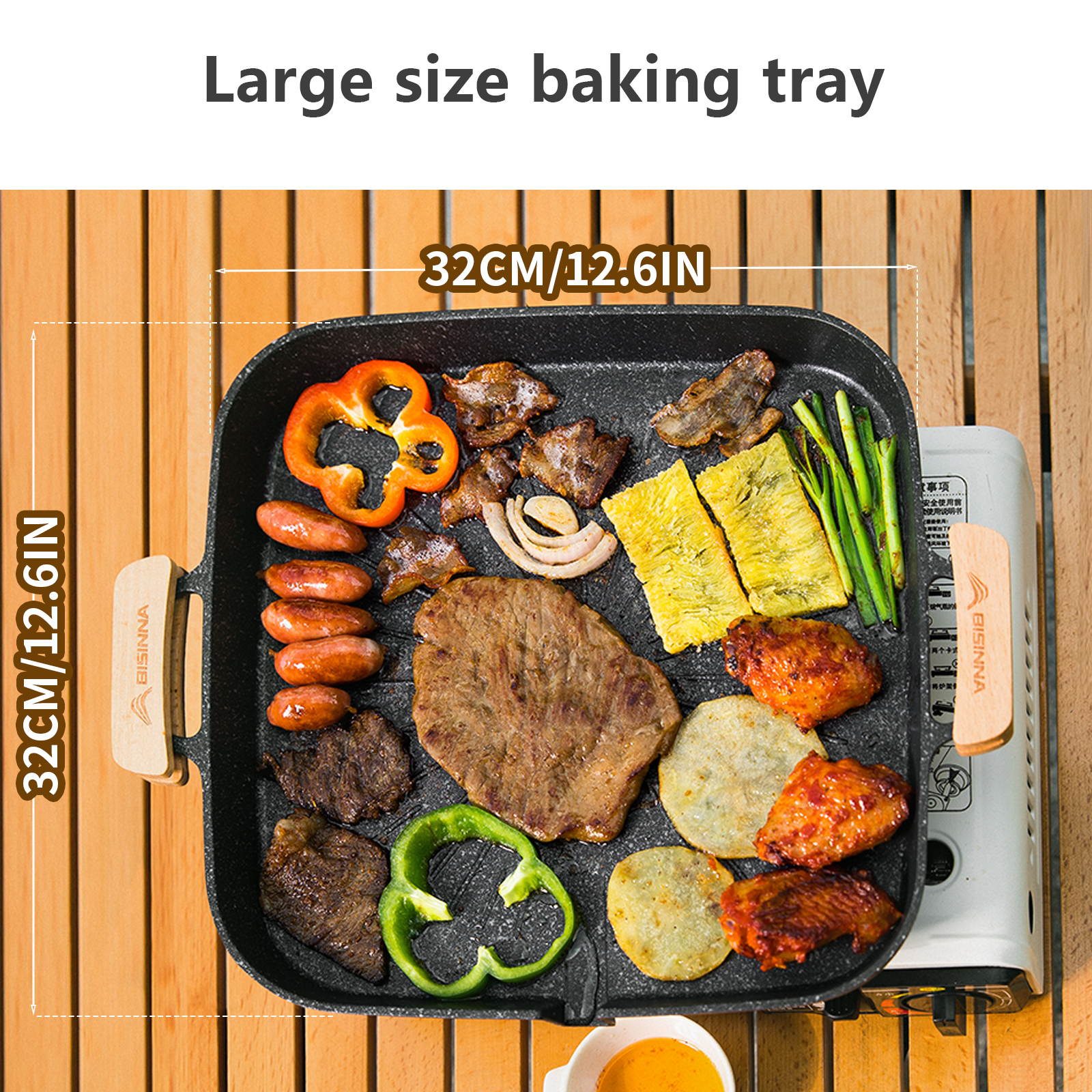 BISINNA Square BBQ Grill Pan N - Camping Cooking Set Non Stick recension och pris