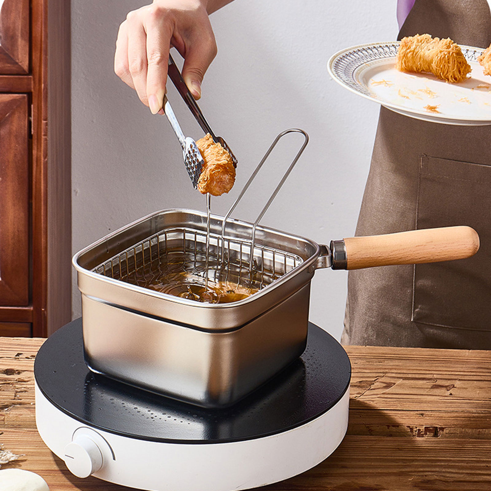 Mini Deep Fryer Pot for Campin - Camping Cooking Vegetables recension och pris
