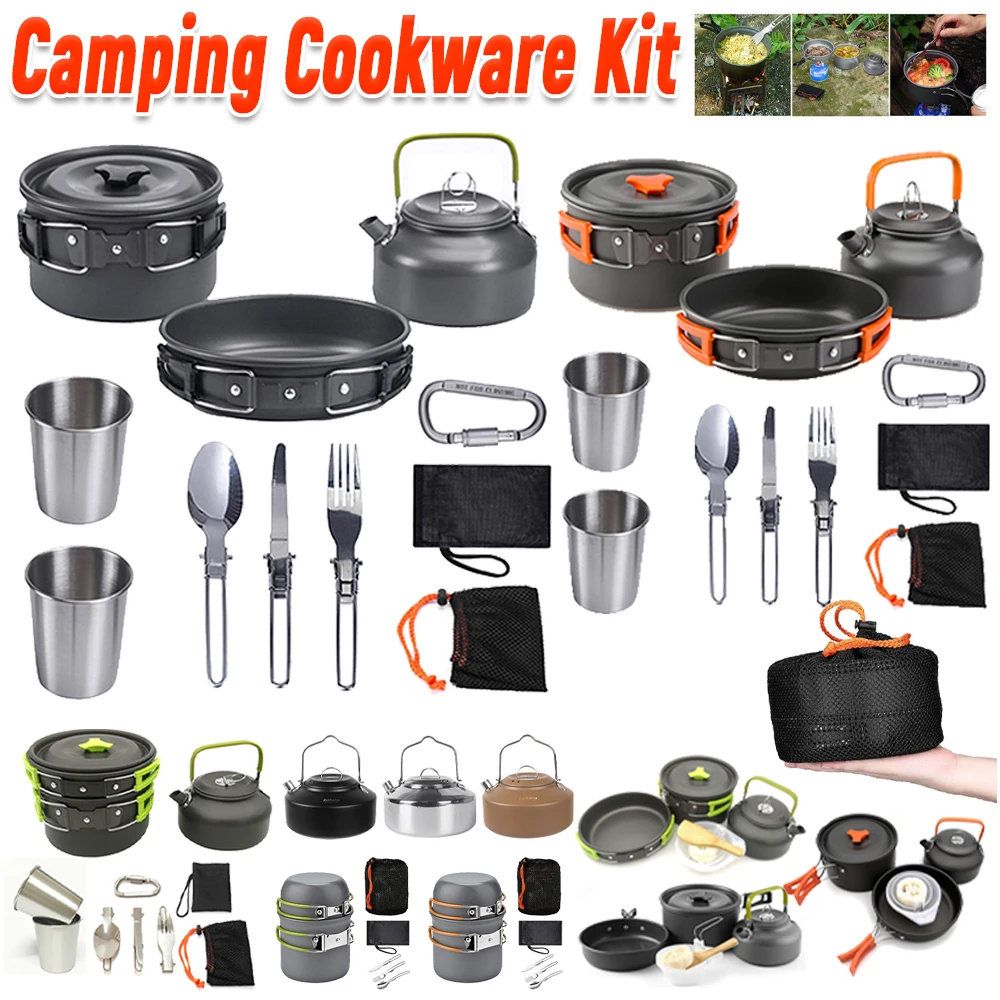 Camping Cookware Kit Kettle Po - Camping Cooking Pot Set recension och pris