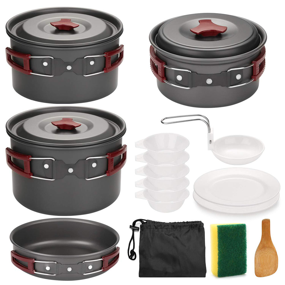 Outdoor Camping Cookware Kit N - Camping Cooking Pot Set recension och pris