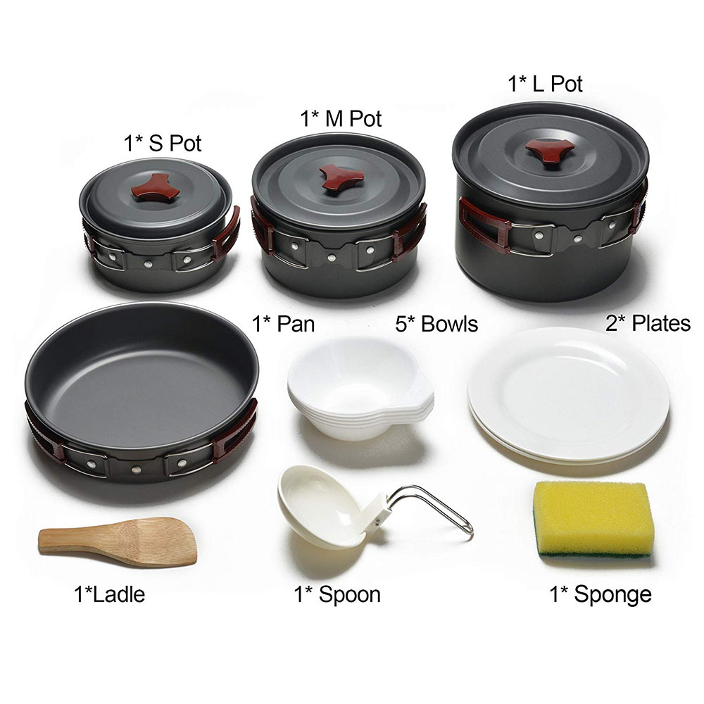 Outdoor Camping Cookware Kit N - Camping Cooking Pot Set recension och pris